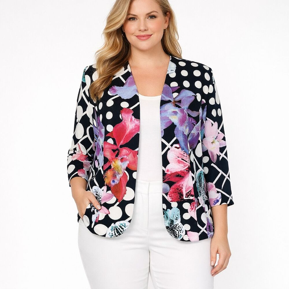 Georgede Paris Floral Polka Dot Jacket Size 18 LIKE NEW